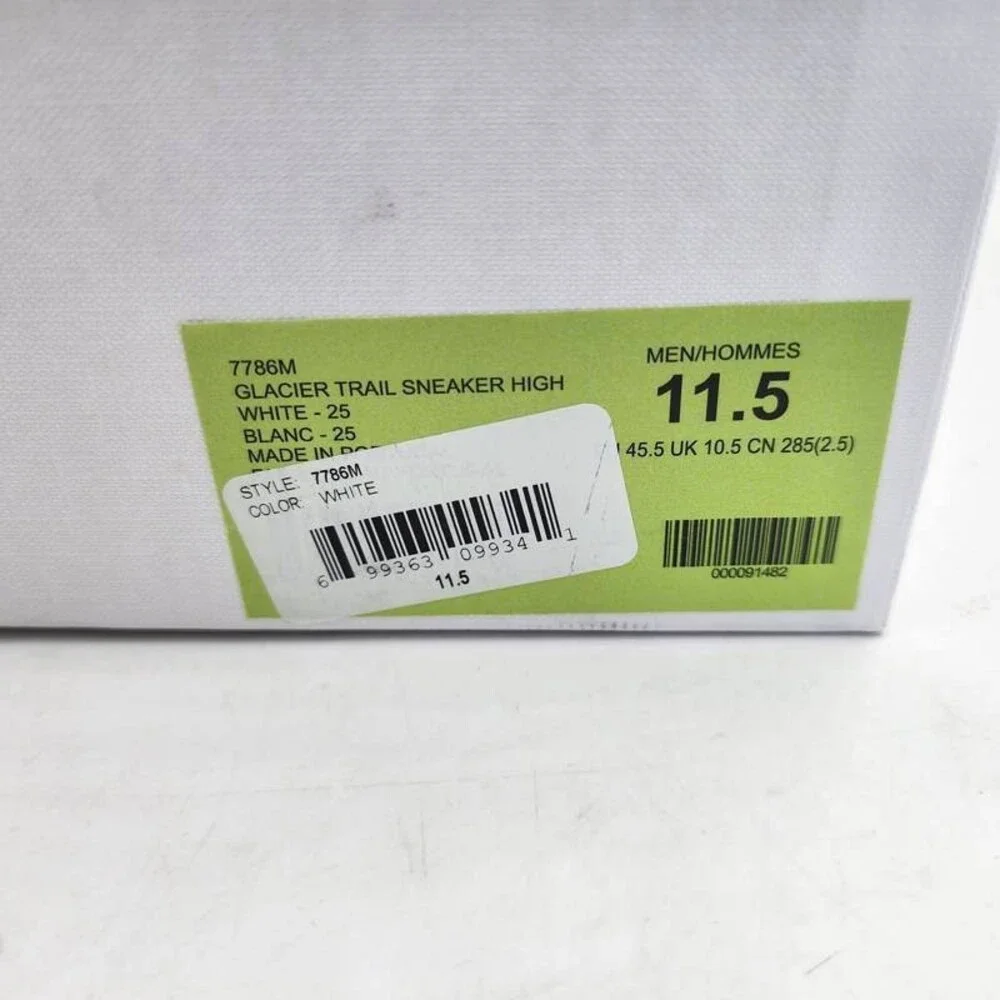 Canada Goose Glacier Trail Leather High-Top Sneakers Men's 11.5 White/Black